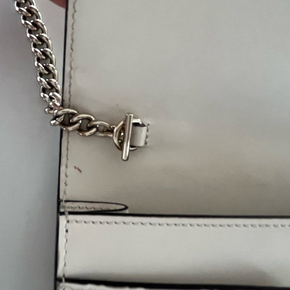 Gucci Signature White Guccissima Bow Wallet on Chain WOC Shoulder Crossbody Bag - Picture 11 of 16